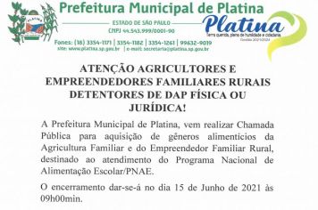 Aquisição de gêneros alimentícios da Agricultura Familiar